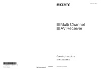 Sony STR-DA6400ES - Owners Manual 